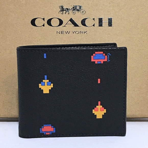 Coach Other - COACH ATARI Black Leather Men's Wallet NWT